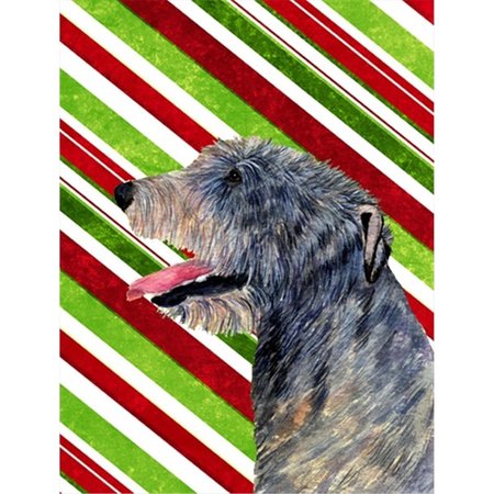 PATIOPLUS 11 x 15 In. Irish Wolfhound Candy Cane Holiday Christmas Flag; Garden Size PA631367